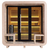 AWT Gartensauna Saunahaus THE CUBE X3 Hemlock 225x225 9kW Cilindro